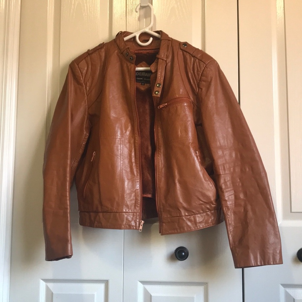 Men’s vintage leather bike jacket